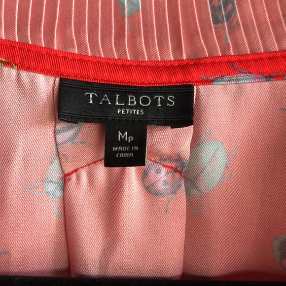 TALBOTS PLEATED RUFFLE SHELL - BRIGHT BEETLE Top - Picture 11 of 14
